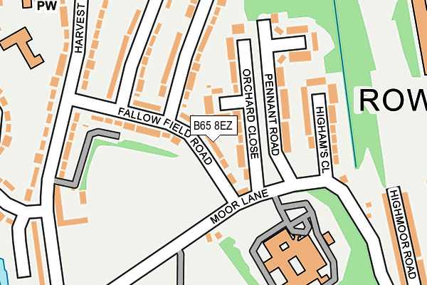 B65 8EZ map - OS OpenMap – Local (Ordnance Survey)