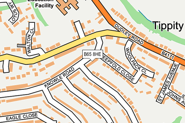 B65 8HE map - OS OpenMap – Local (Ordnance Survey)