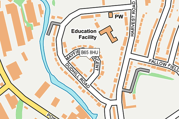 B65 8HU map - OS OpenMap – Local (Ordnance Survey)