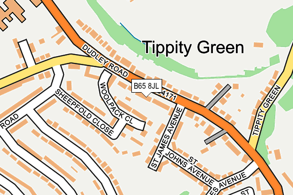 B65 8JL map - OS OpenMap – Local (Ordnance Survey)