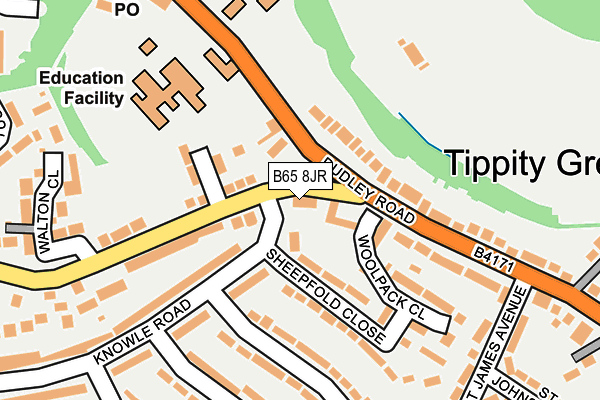 B65 8JR map - OS OpenMap – Local (Ordnance Survey)