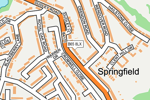 B65 8LX map - OS OpenMap – Local (Ordnance Survey)