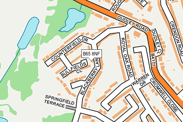 B65 8NF map - OS OpenMap – Local (Ordnance Survey)