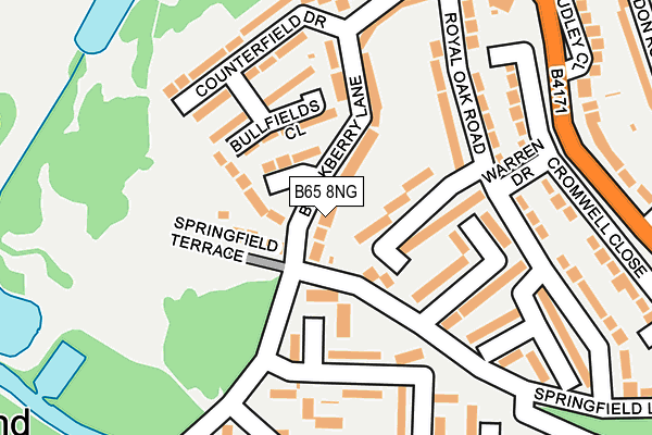 B65 8NG map - OS OpenMap – Local (Ordnance Survey)