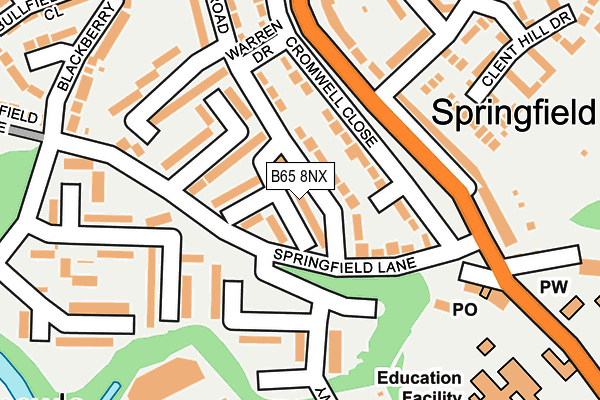 B65 8NX map - OS OpenMap – Local (Ordnance Survey)