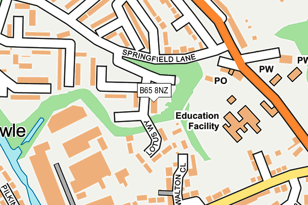 B65 8NZ map - OS OpenMap – Local (Ordnance Survey)