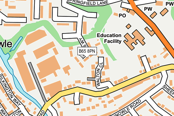 B65 8PN map - OS OpenMap – Local (Ordnance Survey)