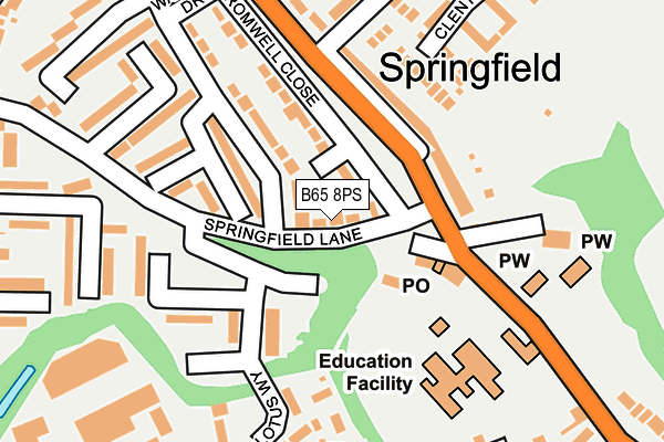 B65 8PS map - OS OpenMap – Local (Ordnance Survey)