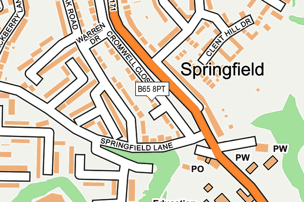 B65 8PT map - OS OpenMap – Local (Ordnance Survey)