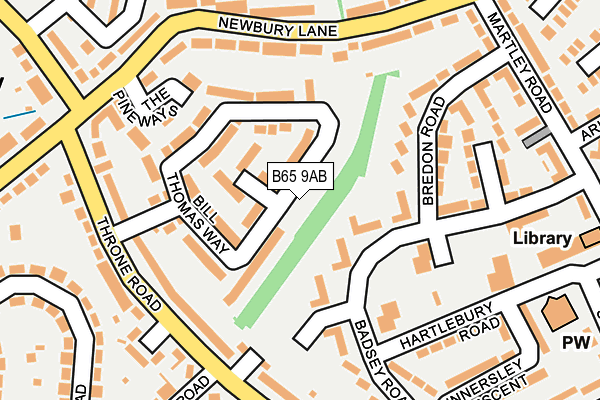 B65 9AB map - OS OpenMap – Local (Ordnance Survey)