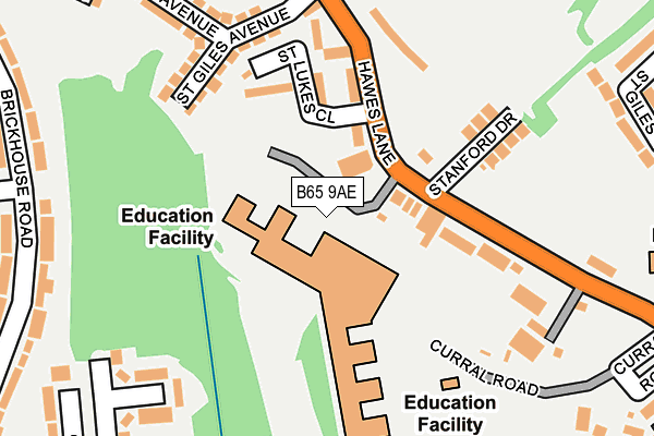 B65 9AE map - OS OpenMap – Local (Ordnance Survey)