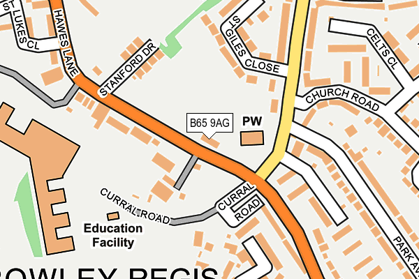B65 9AG map - OS OpenMap – Local (Ordnance Survey)