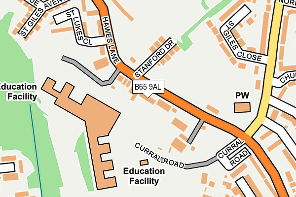 B65 9AL map - OS OpenMap – Local (Ordnance Survey)