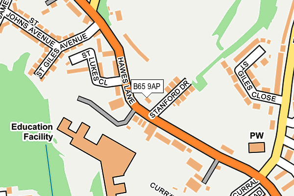 B65 9AP map - OS OpenMap – Local (Ordnance Survey)