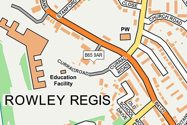 B65 9AR map - OS OpenMap – Local (Ordnance Survey)