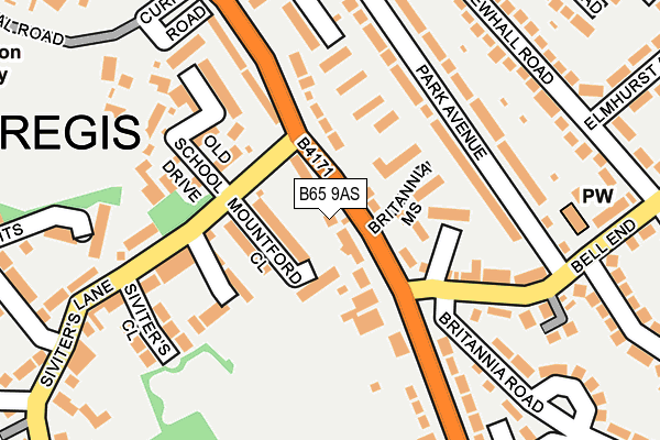 B65 9AS map - OS OpenMap – Local (Ordnance Survey)