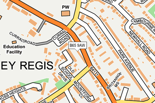 B65 9AW map - OS OpenMap – Local (Ordnance Survey)