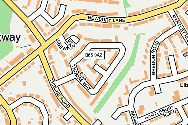 B65 9AZ map - OS OpenMap – Local (Ordnance Survey)