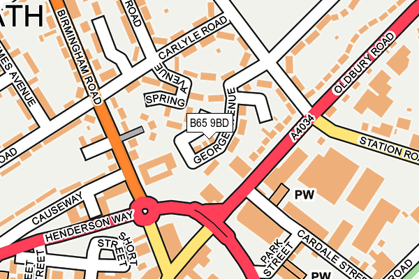 B65 9BD map - OS OpenMap – Local (Ordnance Survey)