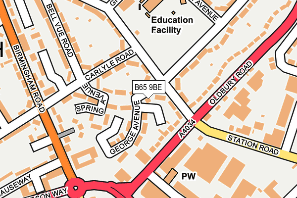 B65 9BE map - OS OpenMap – Local (Ordnance Survey)