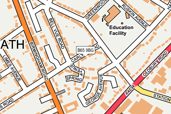 B65 9BG map - OS OpenMap – Local (Ordnance Survey)