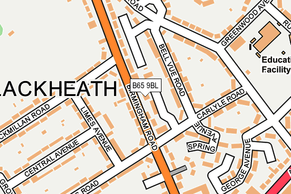 B65 9BL map - OS OpenMap – Local (Ordnance Survey)
