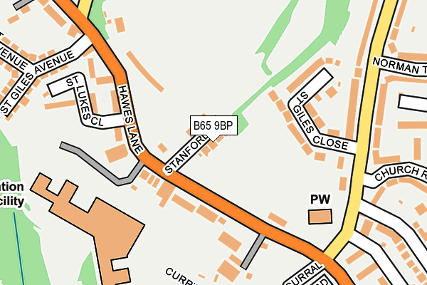 B65 9BP map - OS OpenMap – Local (Ordnance Survey)