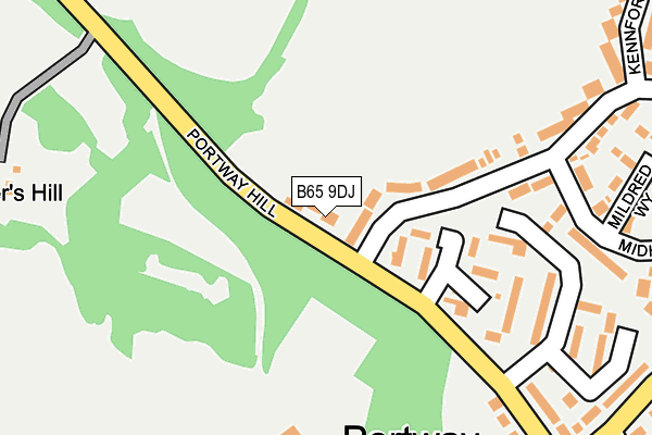 B65 9DJ map - OS OpenMap – Local (Ordnance Survey)