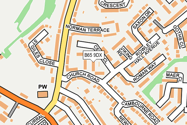B65 9DX map - OS OpenMap – Local (Ordnance Survey)