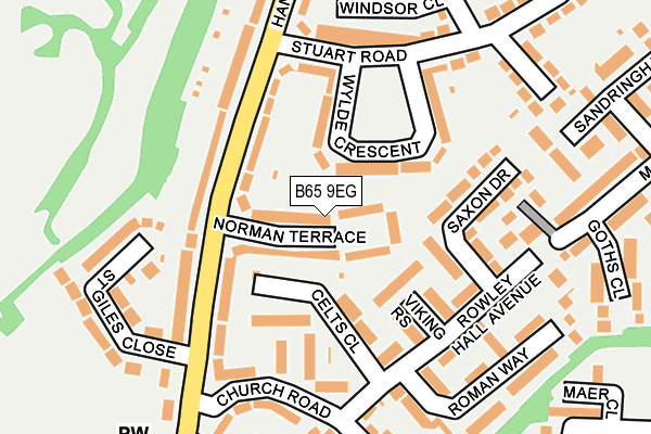 B65 9EG map - OS OpenMap – Local (Ordnance Survey)