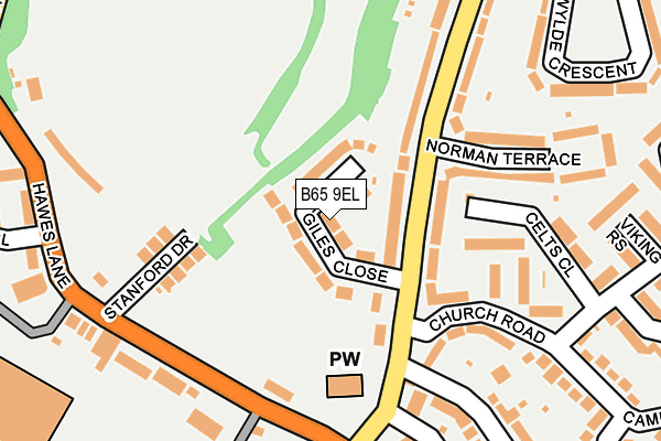 B65 9EL map - OS OpenMap – Local (Ordnance Survey)