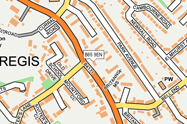 B65 9EN map - OS OpenMap – Local (Ordnance Survey)