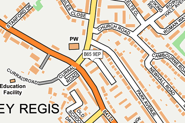 B65 9EP map - OS OpenMap – Local (Ordnance Survey)