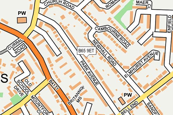 B65 9ET map - OS OpenMap – Local (Ordnance Survey)