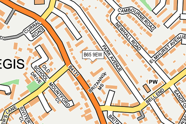 B65 9EW map - OS OpenMap – Local (Ordnance Survey)