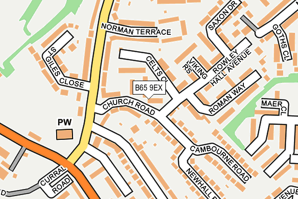 B65 9EX map - OS OpenMap – Local (Ordnance Survey)