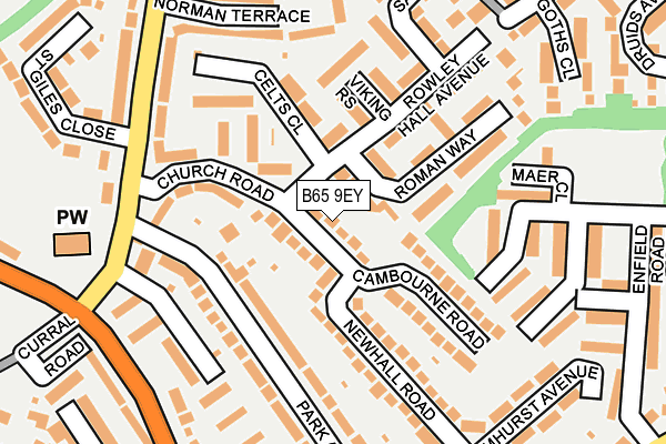 B65 9EY map - OS OpenMap – Local (Ordnance Survey)