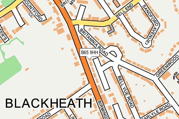 B65 9HH map - OS OpenMap – Local (Ordnance Survey)