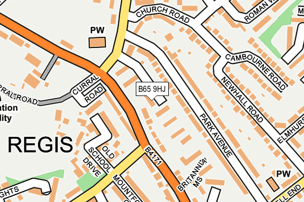 B65 9HJ map - OS OpenMap – Local (Ordnance Survey)