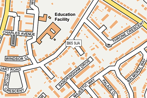 B65 9JA map - OS OpenMap – Local (Ordnance Survey)