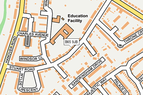 B65 9JB map - OS OpenMap – Local (Ordnance Survey)