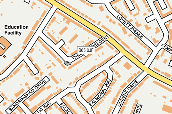 B65 9JF map - OS OpenMap – Local (Ordnance Survey)