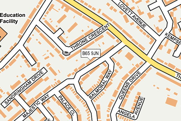 B65 9JN map - OS OpenMap – Local (Ordnance Survey)