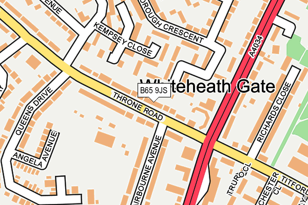 B65 9JS map - OS OpenMap – Local (Ordnance Survey)