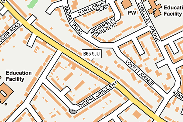 B65 9JU map - OS OpenMap – Local (Ordnance Survey)