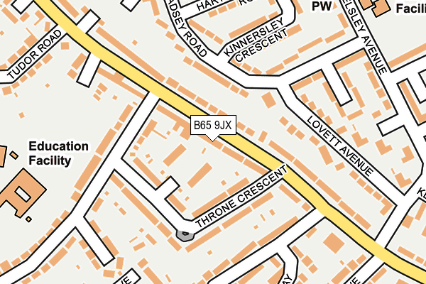 B65 9JX map - OS OpenMap – Local (Ordnance Survey)