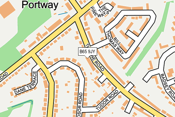 B65 9JY map - OS OpenMap – Local (Ordnance Survey)