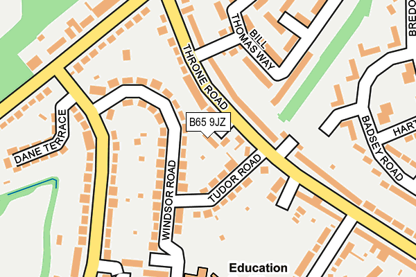 B65 9JZ map - OS OpenMap – Local (Ordnance Survey)