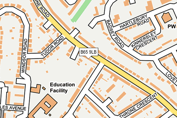 B65 9LB map - OS OpenMap – Local (Ordnance Survey)