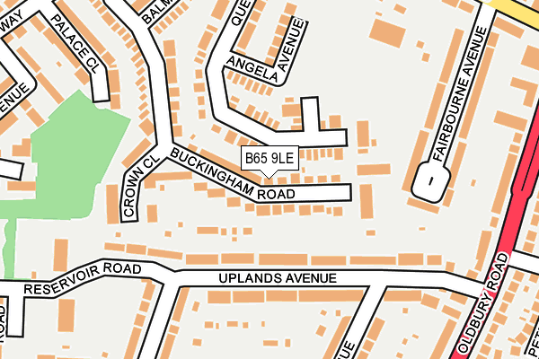 B65 9LE map - OS OpenMap – Local (Ordnance Survey)